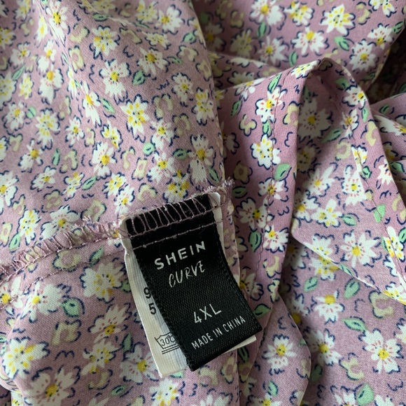 SHEIN CURVE 4XL FLORAL SPAGHETTI STRAP DRESS MINI / MIDI - Picture 6 of 8